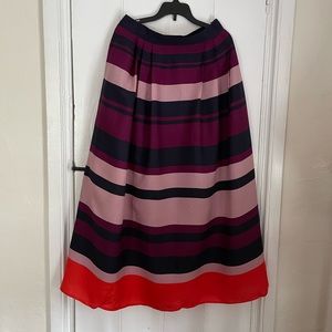 Ann Taylor Maxi Skirt - Red, Pink, Purple, and Black Stripes